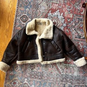 Zara Brown Faux-Shearling Jacket